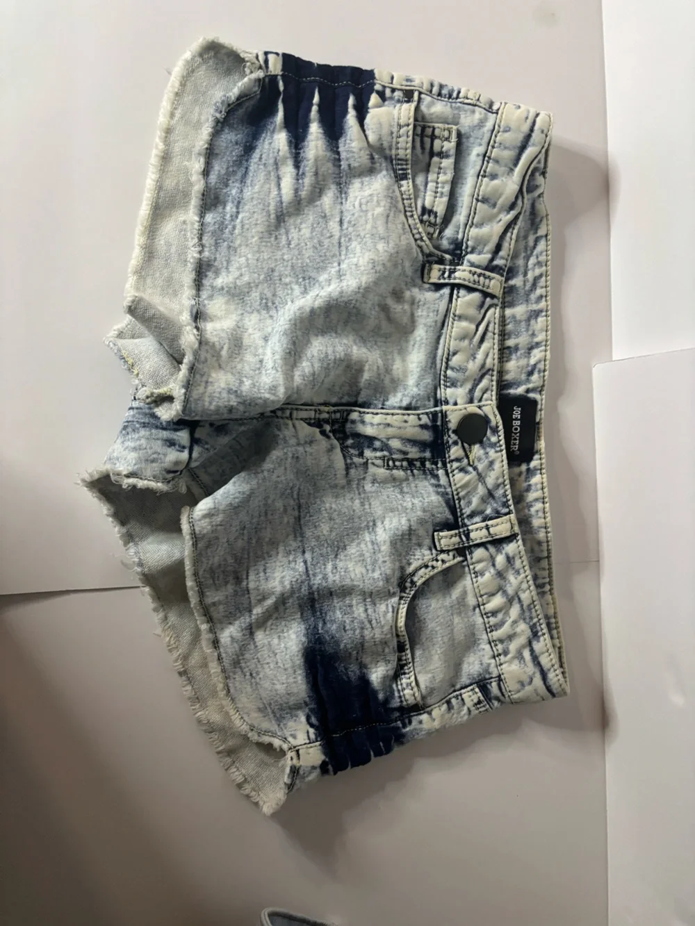 Joe Boxer Blue and White Acid Wash Denim shorts